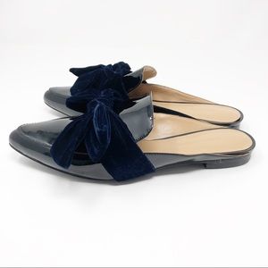 Banana Republic patent leather velvet bow mules- 8